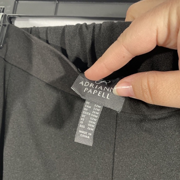 NWT $99 ADRIANNA‎ PAPELL [ Plus Size 22W ] Tuxedo-Stripe Dress Pants Black - Picture 12 of 16